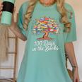 100th Day Of School Books Tree Reading Women's Comfort Colors T-Shirt Violet