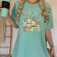 100th Day Of School Teacher Floral Books 100 Days Of Growing Women's Comfort Colors T-Shirt Violet