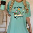 1986 Chapter Forty 40th Birthday Wildflower Book Women's Comfort Colors T-Shirt Violet