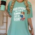 Abibliophobia Dog Book Lover Library Women's Comfort Colors T-Shirt Violet Abibliophobia Dog Book Lover Library Women's Comfort Colors T-Shirt Violet