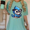 Adorable Book Lover Blue Jay With Reading Glasses Cute Women's Comfort Colors T-Shirt Violet