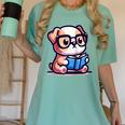 Adorable Book Lover Bulldog With Reading Glasses Cute Raglan Baseball Tee Women's Comfort Colors T-Shirt Violet Adorable Book Lover Bulldog With Reading Glasses Cute Raglan Baseball Tee Women's Comfort Colors T-Shirt Violet