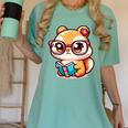 Adorable Book Lover Chipmunk With Reading Glasses Cute Premium Women's Comfort Colors T-Shirt Violet