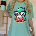 Adorable Book Lover Humming Bird With Reading Glasses Cute Women's Comfort Colors T-Shirt Violet Adorable Book Lover Humming Bird With Reading Glasses Cute Women's Comfort Colors T-Shirt Violet