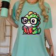 Adorable Book Lover Iguana With Reading Glasses Cute Women's Comfort Colors T-Shirt Violet