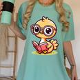 Adorable Book Lover Ostrich With Reading Glasses Cute Women's Comfort Colors T-Shirt Violet