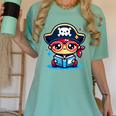 Adorable Book Lover Pirate With Reading Glasses Cute Women's Comfort Colors T-Shirt Violet