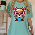 Adorable Book Lover Quokka With Reading Glasses Cute Women's Comfort Colors T-Shirt Violet