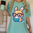 Adorable Book Lover Rabbit With Reading Glasses Cute Premium Women's Comfort Colors T-Shirt Violet