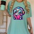 Adorable Book Lover Robot With Reading Glasses Cute Women's Comfort Colors T-Shirt Violet