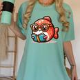 Adorable Book Lover Salmon With Reading Glasses Cute Women's Comfort Colors T-Shirt Violet