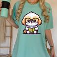 Adorable Book Lover Shih Tzu With Reading Glasses Cute Women's Comfort Colors T-Shirt Violet Adorable Book Lover Shih Tzu With Reading Glasses Cute Women's Comfort Colors T-Shirt Violet