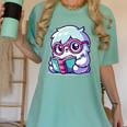 Adorable Book Lover Yeti With Reading Glasses Cute Women's Comfort Colors T-Shirt Violet Adorable Book Lover Yeti With Reading Glasses Cute Women's Comfort Colors T-Shirt Violet
