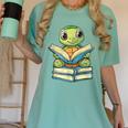 Adorable Turtle Reading Books Women's Comfort Colors T-Shirt Violet