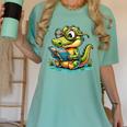 Alligator Reading a Book Animal Women's Comfort Colors T-Shirt Violet Alligator Reading a Book Animal Women's Comfort Colors T-Shirt Violet