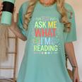 Ask Me What I'm Reading Bookworm Librarian Reader Women's Comfort Colors T-Shirt Violet