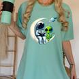 Astronaut Reading Book To Alien Shirt Moon Space Lover Kids Women's Comfort Colors T-Shirt Violet