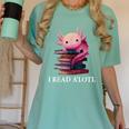 Axolotl Book Lover Librarian Reading Library Readers Women's Comfort Colors T-Shirt Violet Axolotl Book Lover Librarian Reading Library Readers Women's Comfort Colors T-Shirt Violet