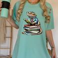 Bearded Dragon Reading Books Matching Bookworm Librarian Women's Comfort Colors T-Shirt Violet