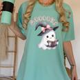 Boo Ghost Books Coquette Bow Halloween Women School Teacher Women's Comfort Colors T-Shirt Violet Boo Ghost Books Coquette Bow Halloween Women School Teacher Women's Comfort Colors T-Shirt Violet