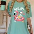 Book Girl Summer Skeleton Reading Books Lovers Beach Women's Comfort Colors T-Shirt Violet
