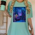 Book Library Bookshelf Armchair Window Pattern Print Women's Comfort Colors T-Shirt Violet