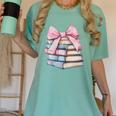 Book Lover Coquette Bow Pink Dainty Ribbon Cute Bookworm Women's Comfort Colors T-Shirt Violet