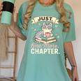 Book Lover Cute Cat Coffee Just 1 More Chapter Cozy Reading Women's Comfort Colors T-Shirt Violet