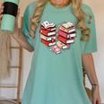 Book Lover Heart Shape Reading Librarian Valentine Men Women Women's Comfort Colors T-Shirt Violet