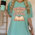 Book Lover Pregnancy Announcement Reveal Smut Women's Comfort Colors T-Shirt Violet