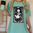 Book Lover The Reader Tarot Card Skeleton Reading Women's Comfort Colors T-Shirt Violet