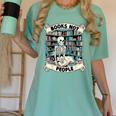 Book Lover Skeleton Reading Love Books Not People Women's Comfort Colors T-Shirt Violet Book Lover Skeleton Reading Love Books Not People Women's Comfort Colors T-Shirt Violet