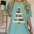 Book Merry Little Christmas Tree Holiday Women's Comfort Colors T-Shirt Violet