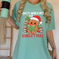 Book Reading Just Waiting For Christmas Gingerbread Women's Comfort Colors T-Shirt Violet Book Reading Just Waiting For Christmas Gingerbread Women's Comfort Colors T-Shirt Violet