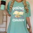 Book Reading Reading Can Seriously Damage Your Ignorance Women's Comfort Colors T-Shirt Violet