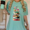 Book Stack With Flowers Reading Lover Bookish Women's Comfort Colors T-Shirt Violet