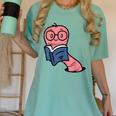 Book Worm Pun Read Reading Librarian America Men Women Kids Women's Comfort Colors T-Shirt Violet Book Worm Pun Read Reading Librarian America Men Women Kids Women's Comfort Colors T-Shirt Violet