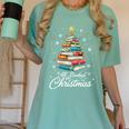All Booked For Christmas Book Christmas Book Lover Librarian Women's Comfort Colors T-Shirt Violet