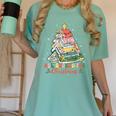 All Booked For Christmas Book Lovers Xmas Tree Lights Women's Comfort Colors T-Shirt Violet