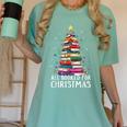 All Booked For Christmas Book Christmas Tree Lights Women's Comfort Colors T-Shirt Violet