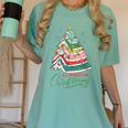All Booked For Christmas Book Xmas Tree Lights Reading Girly Women's Comfort Colors T-Shirt Violet