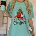 All Booked For Christmas Librarian Reader Xmas Pajama Women's Comfort Colors T-Shirt Violet