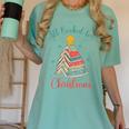 All Booked For Christmas Tree Book Bookish Christmas Women's Comfort Colors T-Shirt Violet