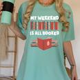 My Weekend Is All Booked Cute Book Reader Teacher Women's Comfort Colors T-Shirt Violet