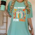 All Booked For Fall Book Pumpkin Autumn Thanksgiving Teacher Women's Comfort Colors T-Shirt Violet