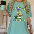 All Booked For Mardi Gras Crocodile Reading Book Teacher Women's Comfort Colors T-Shirt Violet All Booked For Mardi Gras Crocodile Reading Book Teacher Women's Comfort Colors T-Shirt Violet