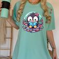 Bookish Penguin Heart A Readers Love Penguins Women's Comfort Colors T-Shirt Violet