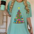 Bookmas Christmas Book Tree Book Lover English Teacher Women's Comfort Colors T-Shirt Violet