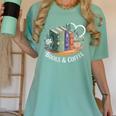 Books And Coffee Book Lover Bookish Green Book Theme Reading Women's Comfort Colors T-Shirt Violet Books And Coffee Book Lover Bookish Green Book Theme Reading Women's Comfort Colors T-Shirt Violet