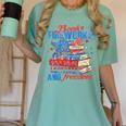 Books Fireworks And Freedom 4th Of July Book Lover Women's Comfort Colors T-Shirt Violet
